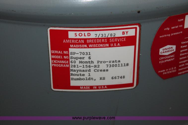 image for item H3664 American Breeders Service Super Six semen cooler