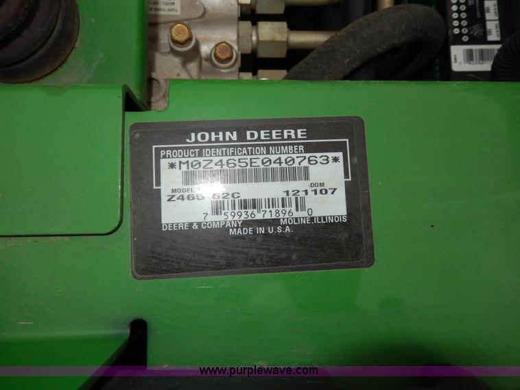 image for item W9923 John Deere Z465 ZTR mower
