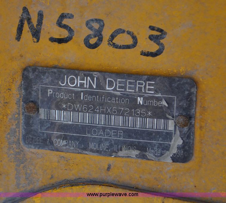 image for item G6019 1999 John Deere 624H wheel loader