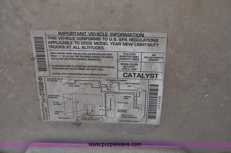 image for item G6020 2002 Dodge Ram 1500 Quad Cab pickup truck