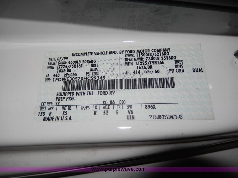 image for item D8131 1999 Ford Econoline E350 Eagle recreational vehicle