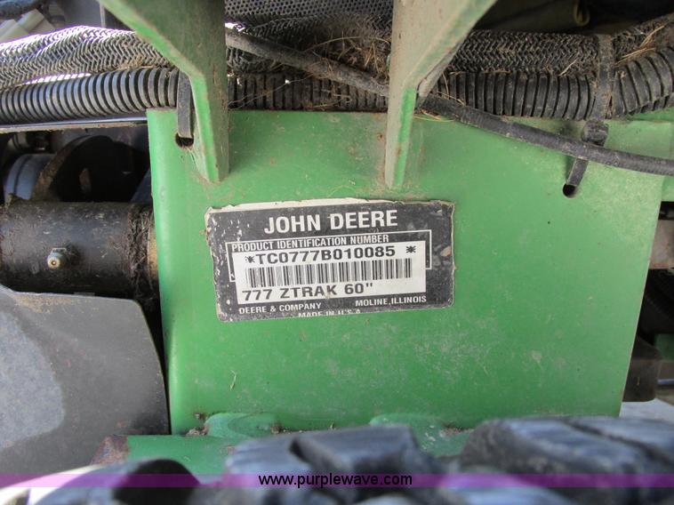 image for item AH9996 2003 John Deere 777 Ztrak ZTR lawn mower