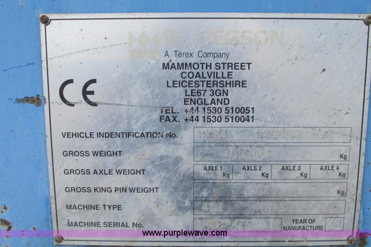 image for item E5042 2000 Terex Pegson 428 Trakpaction impact crusher