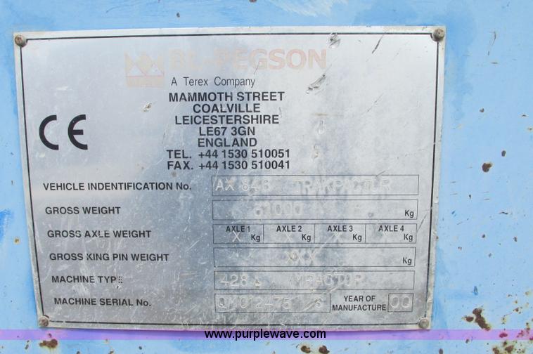 image for item E5042 2000 Terex Pegson 428 Trakpaction impact crusher