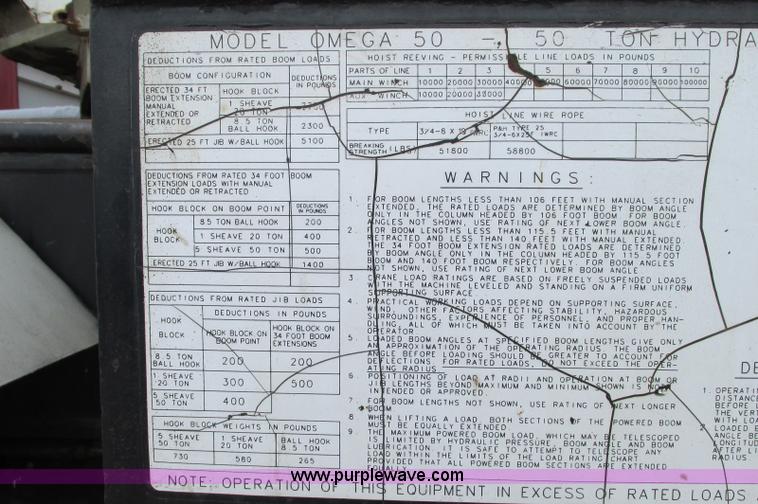 image for item E5051 1985 P & H RT50 rough terrain crane