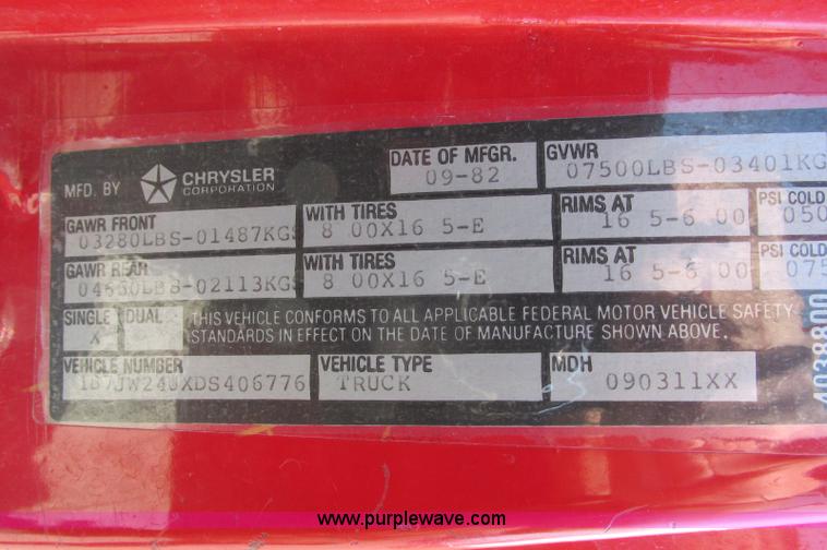 image for item E5068 1983 Dodge Power Ram 250 Custom pickup truck