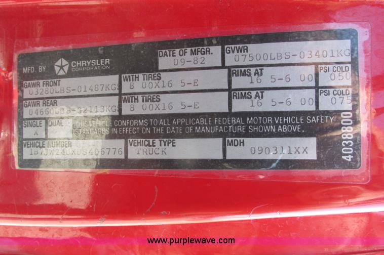 image for item E5068 1983 Dodge Power Ram 250 Custom pickup truck