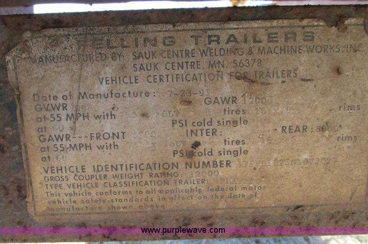 image for item E5113 1992 Felling tandem axle trailer