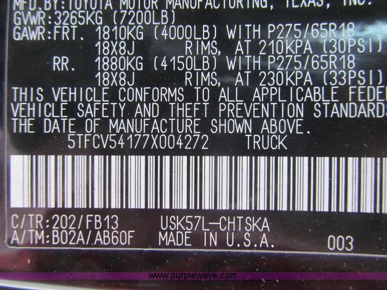 image for item G2930 2007 Toyota Tundra SR5 Double Cab pickup truck