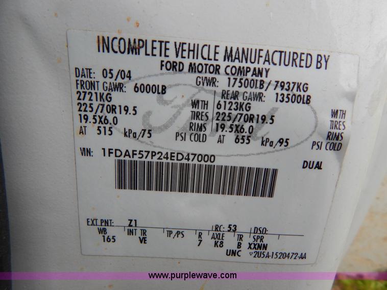 image for item G3180 2004 Ford F550 service truck