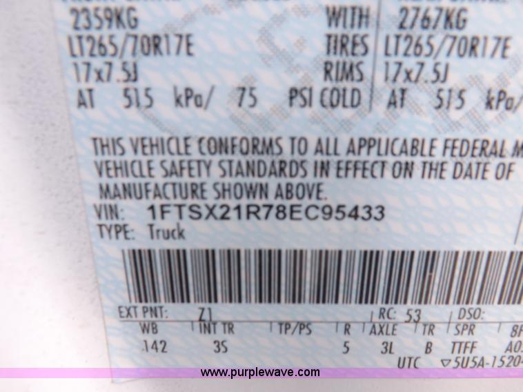 image for item H7165 2008 Ford F250 XLT Super Duty SuperCab pickup truck