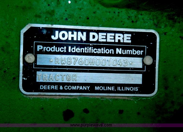 image for item G7840 1989 John Deere 8760 4WD tractor