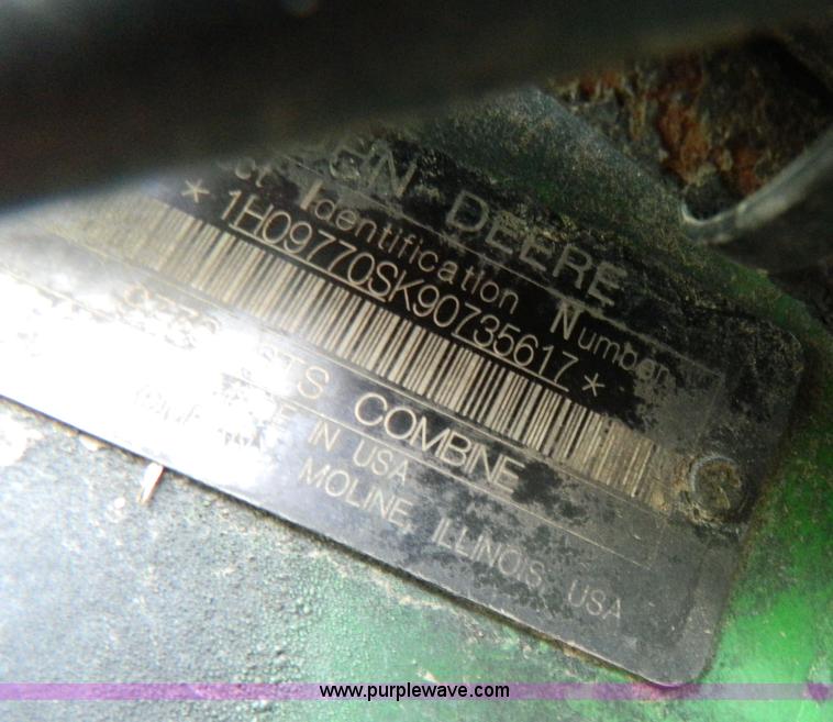 image for item G7841 2010 John Deere 9770 STS RWA combine