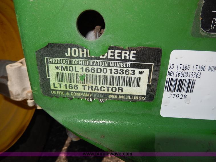 image for item AA9928 John Deere LT166 lawn mower