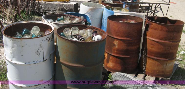 image for item AG9788 (12.5) drums of vintage glass insulators