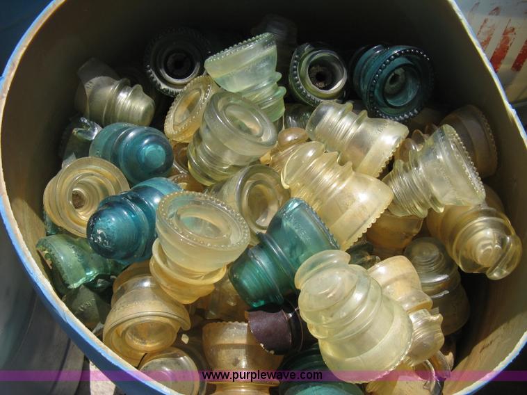 image for item AG9788 (12.5) drums of vintage glass insulators