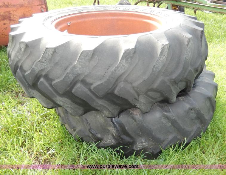 image for item D8154 (2) Goodyear 18.4-34 tires and wheels