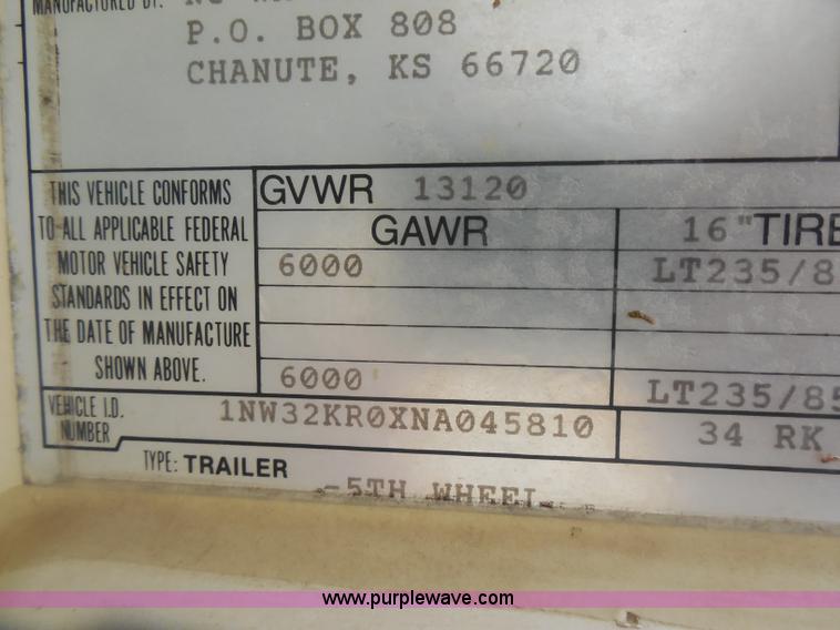image for item H3182 1992 Nuwa Hitchhiker fifth wheel camper