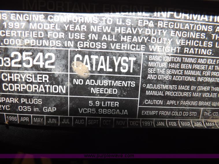 image for item H7209 1997 Dodge Ram 3500 dump bed truck