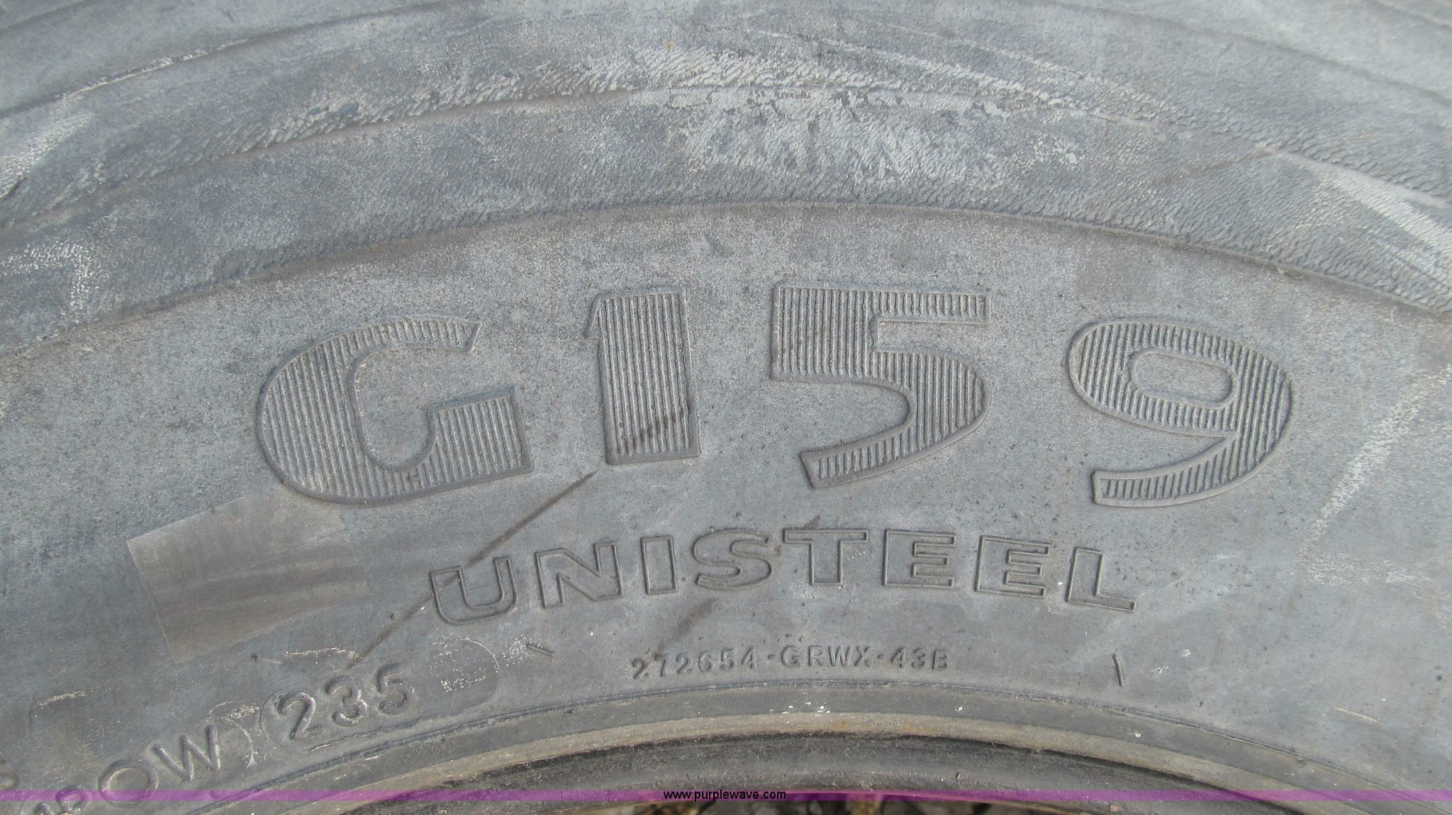 (8) Goodyear G159 unisteel radial truck tires in California, MO Item O9162 sold Purple Wave