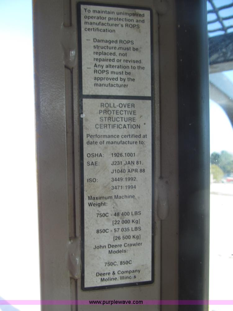 image for item B5479 1995 John Deere 850C dozer