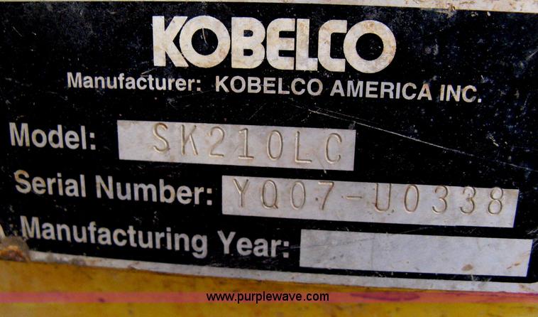 image for item E3422 2002 Kobelco SK210LC Dynamic Acera excavator