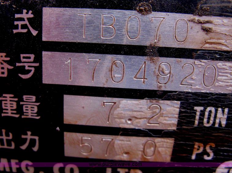 image for item E3430 2002 Takeuchi TB070 compact excavator