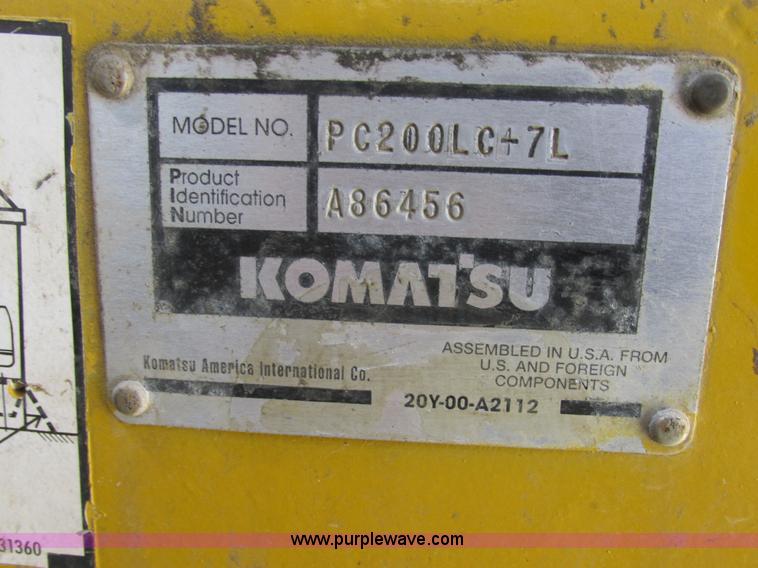image for item E7196 2003 Komatsu PC200LC-7 excavator