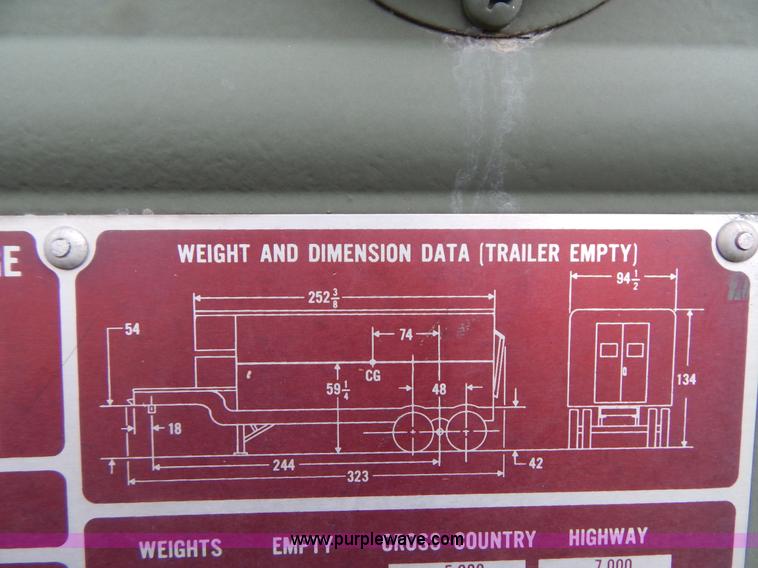 image for item G3135 1974 South Military M295A1 semi storage trailer
