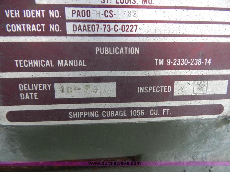 image for item G3135 1974 South Military M295A1 semi storage trailer