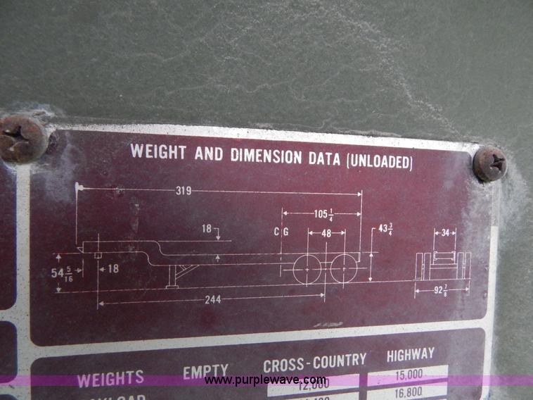 image for item G3135 1974 South Military M295A1 semi storage trailer