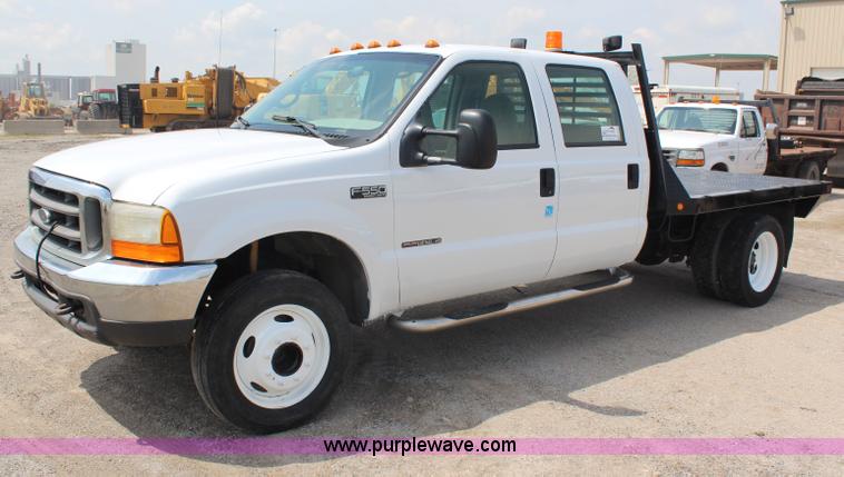 image for item G5100 2000 Ford F550 CrewCab flatbed truck