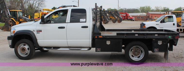 image for item G5404 2008 Dodge Ram 5500 Quad Cab flatbed truck