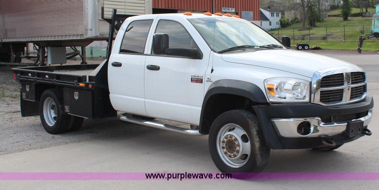 image for item G5404 2008 Dodge Ram 5500 Quad Cab flatbed truck