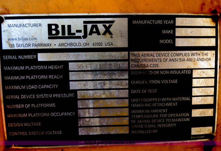 image for item B4751 2006 Bil-jax 5533A portable boom lift