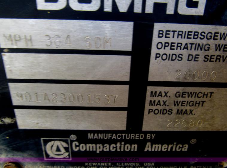 image for item E7578 2005 Bomag MPH364SDM recycler soil stabilizer