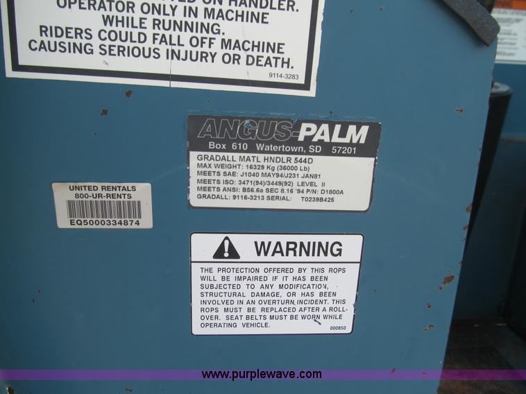 image for item F3191 2000 Gradall 544D telehandler