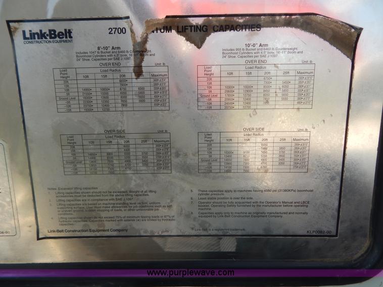 image for item G3158 Link-Belt 2700Q excavator