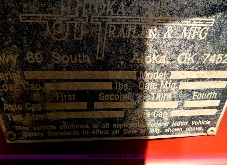 image for item G3164 1997 Atoka tandem axle drop deck trailer