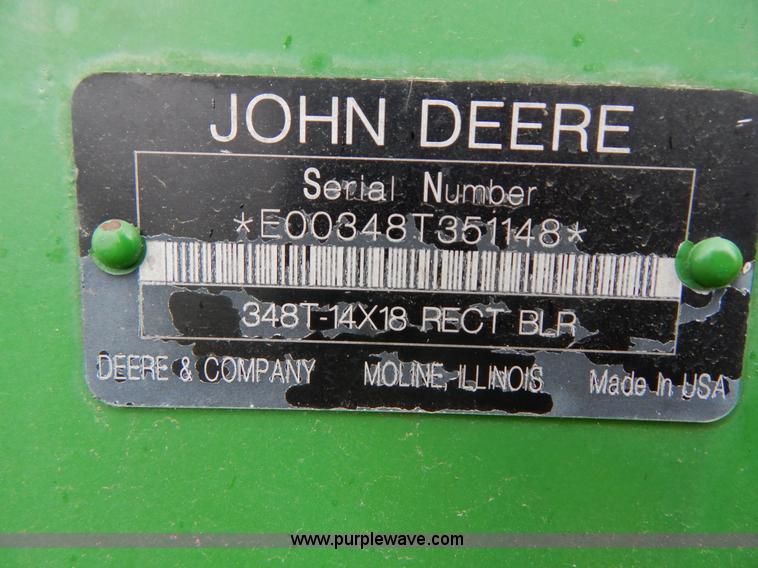 image for item G3171 2009 John Deere 348T square baler