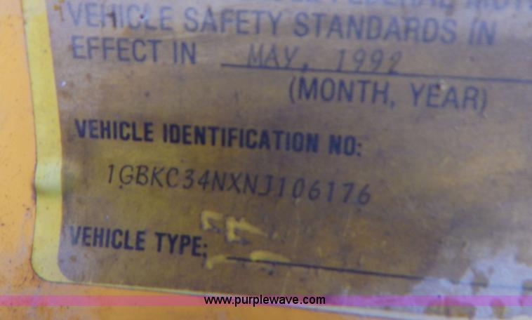 image for item G3178 1992 Chevrolet 3500 HD dump bed truck