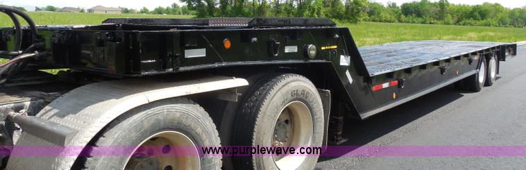 image for item H3195 1977 Multiquip hydraulic dovetail lowboy trailer