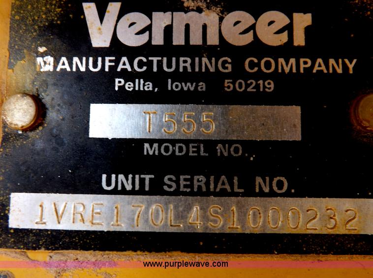 image for item H7115 1995 Vermeer T555 trencher