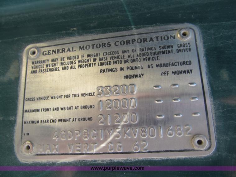 image for item D7330 1989 GMC Brigadier dump truck