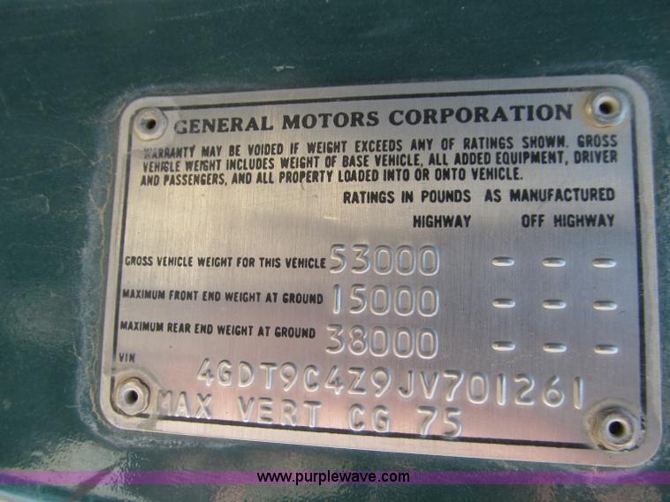 image for item D7331 1988 GMC Brigadier dump truck