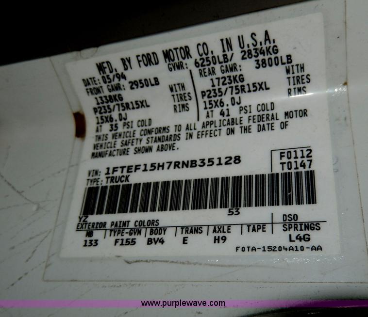 image for item D8141 1994 Ford F150 service truck