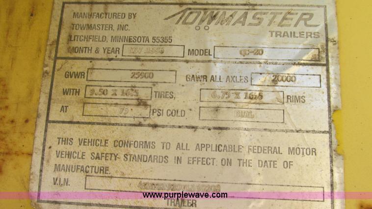 image for item E3947 1997 Towmaster C-20 trailer