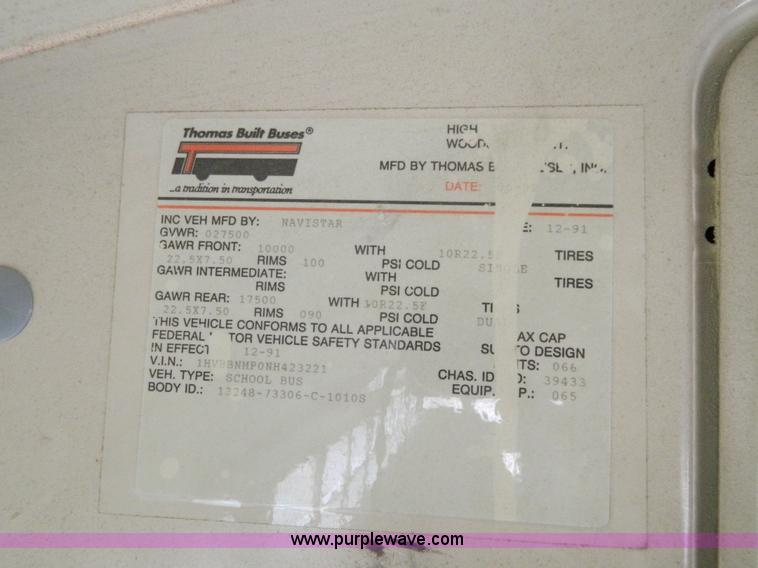 image for item G7851 1992 International school bus