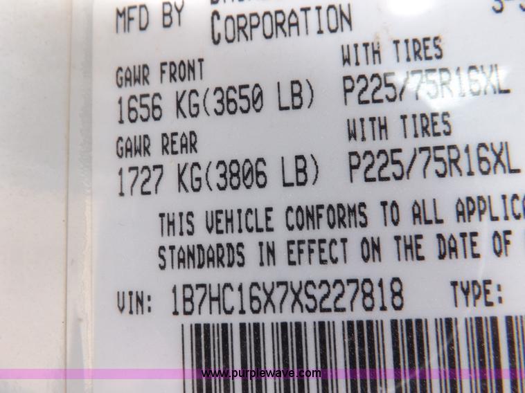 image for item H7190 1999 Dodge Ram 1500 pickup truck