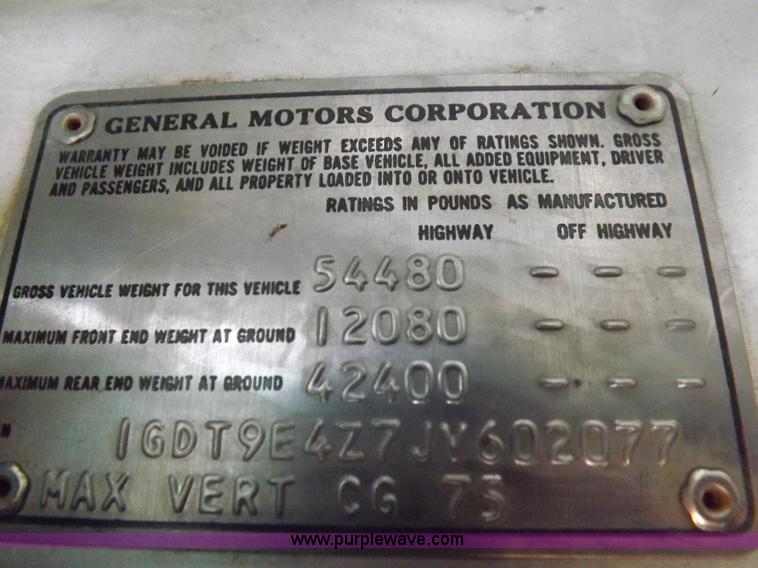 image for item H7191 1988 GMC General dump truck